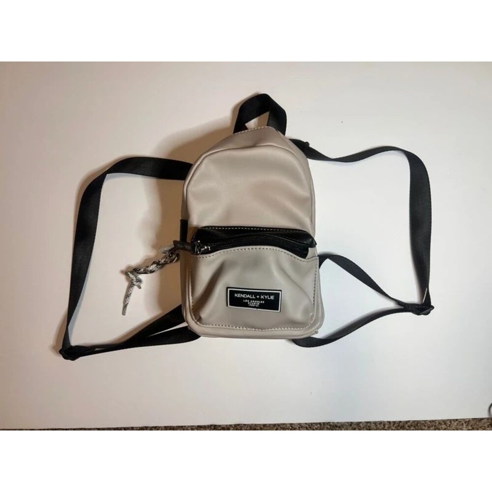 Kendall + Kylie Mini Backpack Beige Black Small Purse NWOT